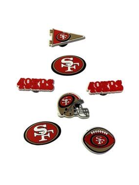 7 pcs San Fran 49ers Rubber Shoe Charms New